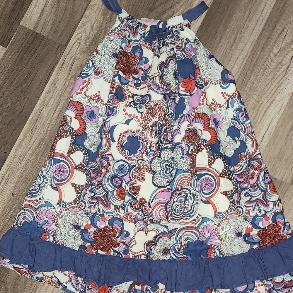 Liberty of London Sundress with Size 3T Ruffles Red White Blue Floral Print - Picture 3 of 4